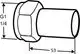 Technisches Zeichnungsdiagramm einer Anschlussverschraubung mit glattem Ende, hergestellt von IMI Hydronic Engineering, zeigt Maße und Designspezifikationen.